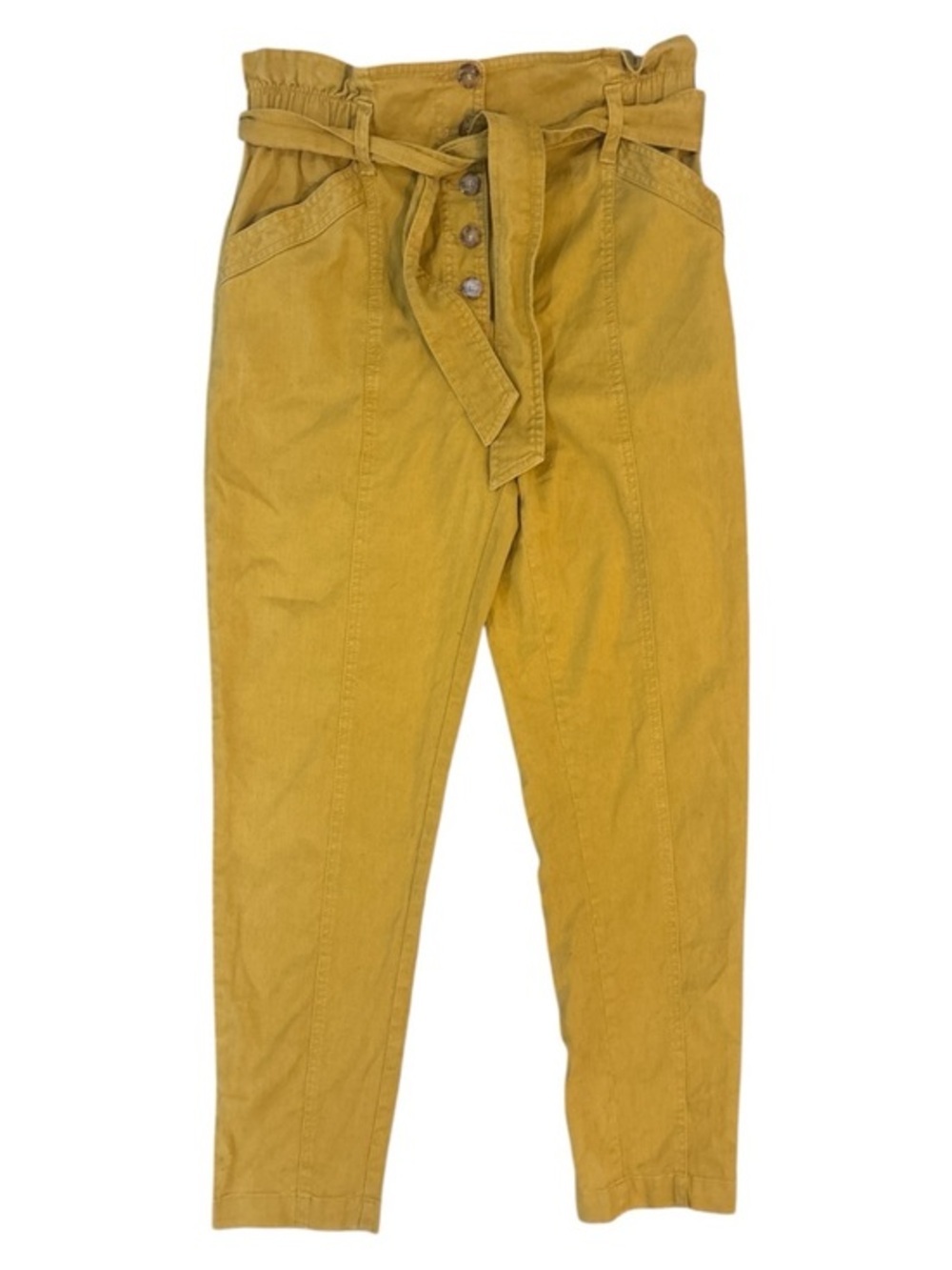 Sézane Leandro Mustard Yellow Gold Ankle Trousers Size 38 or US 6